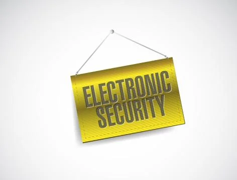 Electronic security hanging banner Stock Illustration