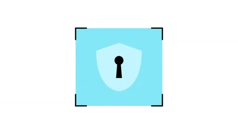 Electronic Security Shield with Laser Scan and Keyhole Lock for Cyber Protection Stock Footage 346617183