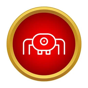 Electronic sensor bug icon on a red background Stock-Illustration