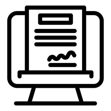 Electronic signature on computer screen representing online contract signing Stock Illustration