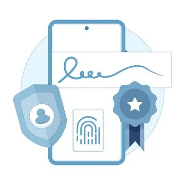 Electronic Signature Concept Illustrazione stock