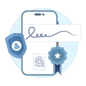 Electronic Signature Concept Stock Illustration