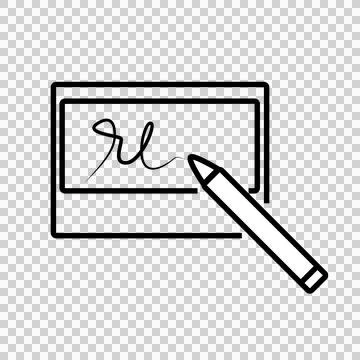 Electronic Signature Icon. Digital E-Sign Document Approval Illustrazione stock
