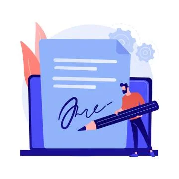 Electronic signature vector concept metaphor Stock Illustration