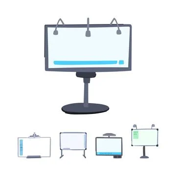 Electronic smart boards and whiteboards illustration set Stock Illustration