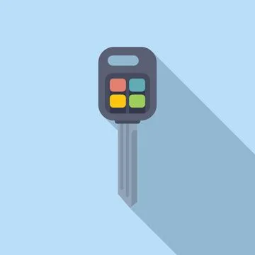 Electronic smart key icon flat vector. Access security Stock Illustration