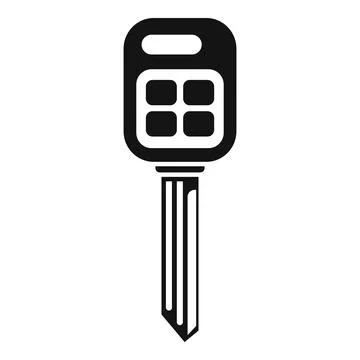 Electronic smart key icon simple vector. Access security Illustrazione stock