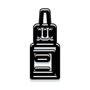 Electronic smoking device liquid bottle illustration Illustrazione stock