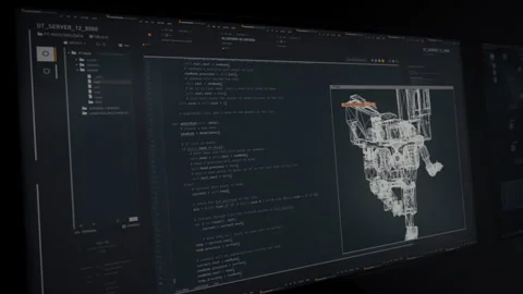 Electronic software technology developing the character models for modern games Stock Footage 246832631