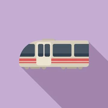 Electronic speed train icon flat vector. Move metro transport Stock Illustration