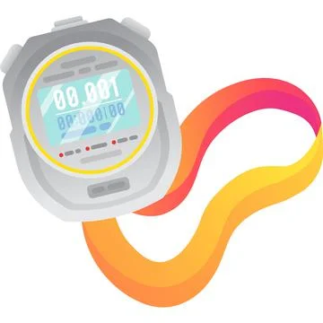 Electronic sport timer flat vector icon isolated Illustrazione stock