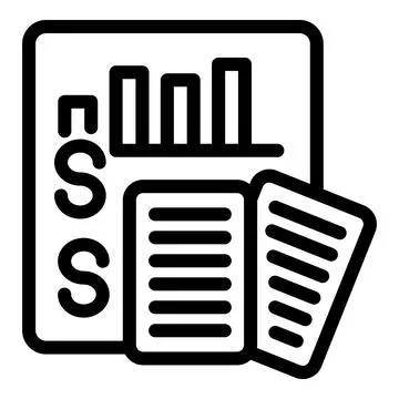 Electronic spreadsheet software showing charts and data Stock Illustration