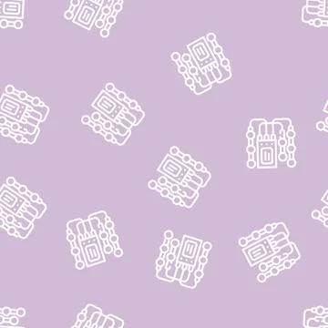 Electronic stimulant line vector seamless pattern Stock Illustration