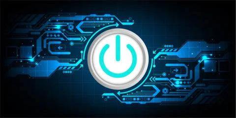 Electronic switch for opening and closing the system. Stock Illustration