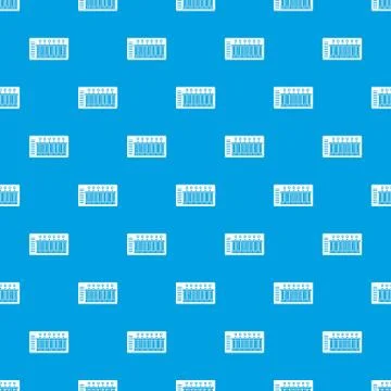 Electronic synth pattern seamless blue Stock Illustration