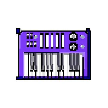 Electronic synthesizer audio game pixel art vector illustration Illustrazione stock