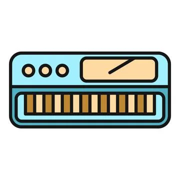 Electronic synthesizer keyboard creating digital music production sound 스톡 일러스트