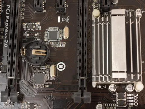 Electronic system computer motherboard,digital chip with transistor,microcirc Stock Photos