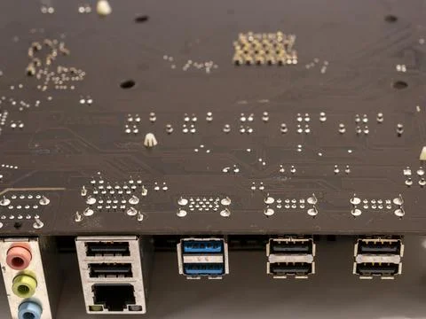 Electronic system computer motherboard,digital chip with transistor,microcirc Stock Photos