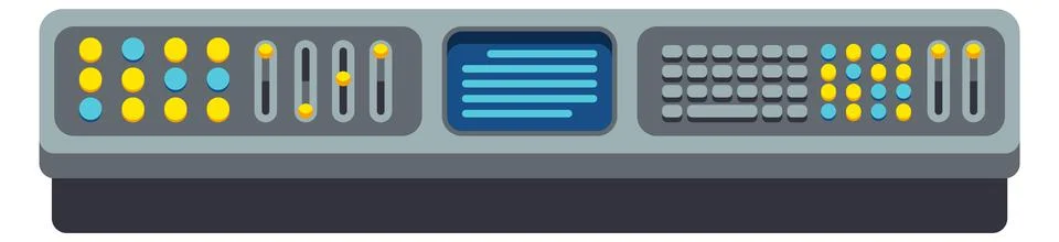 Electronic system control panel with color light indicators Stock Illustration