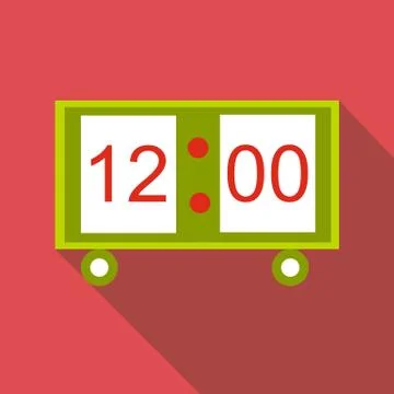 Electronic table clock icon, flat style Stock Illustration