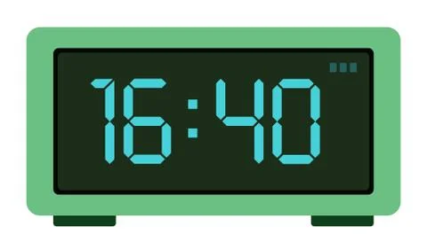 Electronic table clock vector icon flat isolated Illustrazione stock