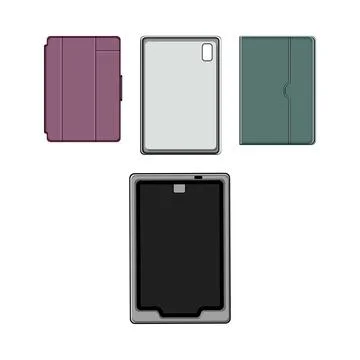 Electronic tablet device and protective cover accessories Stock Illustration