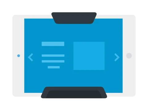 Electronic tablet in holder flat icon vector isolated Stock Illustration