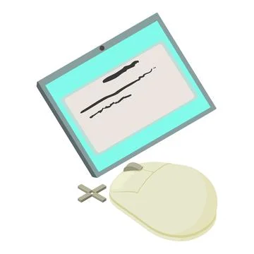 Electronic tablet icon isometric vector. Digital tablet and computer mouse icon Illustrazione stock