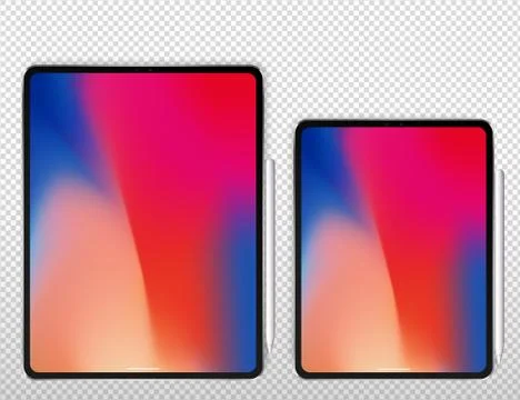 Electronic Tablet Pro X vector illustration on transparent background Stock Illustration