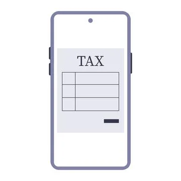 Electronic tax document displayed on smartphone screen during tax filing seas Stock Illustration