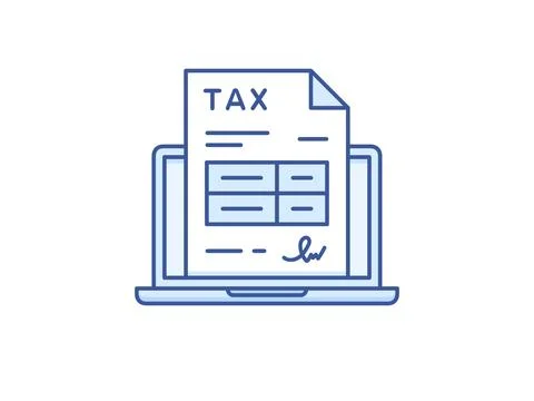 Electronic tax return form vector icon Stock Illustration