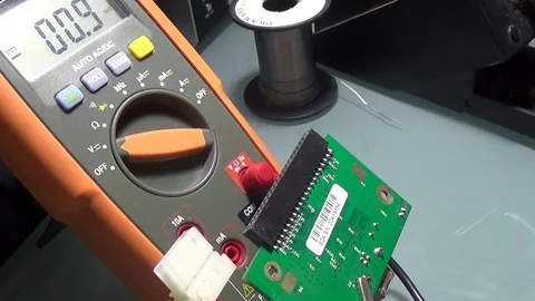Electronic technician at work Video stock 72897589