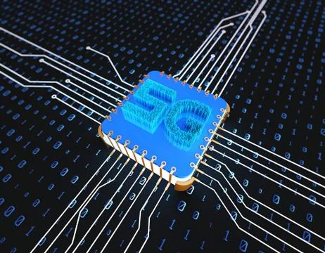 Electronic technology 5G network, circuit board and data transmission Illustrazione stock