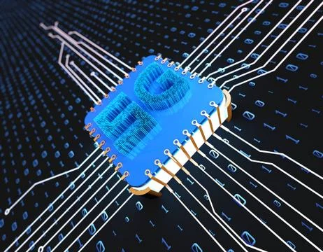 Electronic technology 5G network, circuit board and data transmission Illustrazione stock