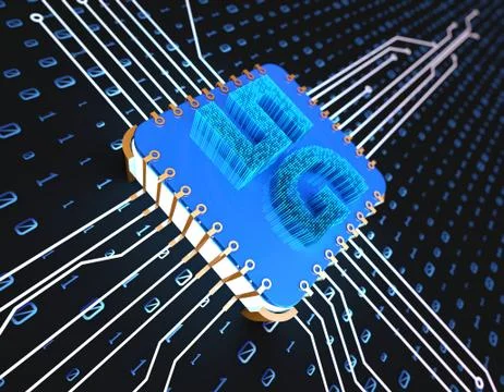 Electronic technology 5G network, circuit board and data transmission Illustrazione stock