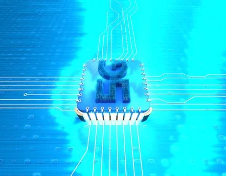 Electronic technology 5G network, circuit board and data transmission Illustrazione stock