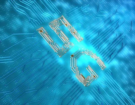 Electronic technology 5G network, circuit board and data transmission Illustrazione stock