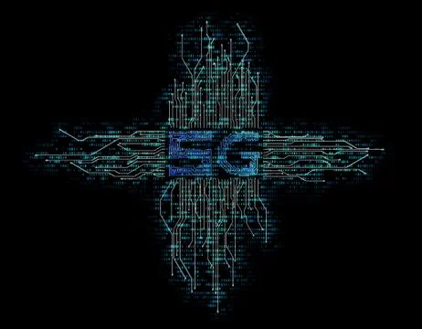 Electronic technology 5G network, circuit board and data transmission Illustrazione stock