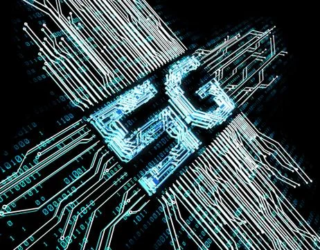 Electronic technology 5G network, circuit board and data transmission Illustrazione stock