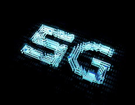 Electronic technology 5G network, circuit board and data transmission Stock Illustration