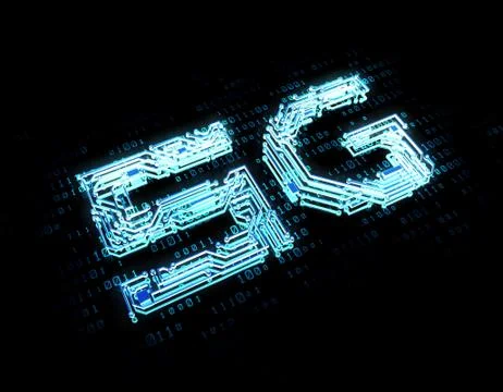 Electronic technology 5G network, circuit board and data transmission イラスト素材