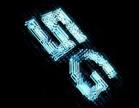 Electronic technology 5G network, circuit board and data transmission Stock Illustration