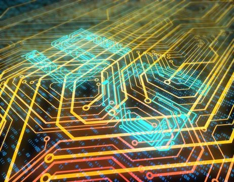 Electronic technology network data, 5G, smart circuit board Stock Illustration