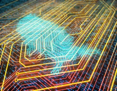 Electronic technology network data, American map, smart circuit board Stock Illustration