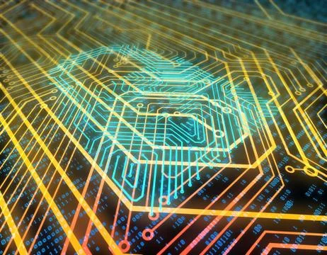 Electronic technology network data, locks, smart circuit boards Stock Illustration