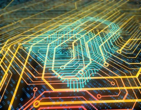 Electronic technology network data, locks, smart circuit boards Illustrazione stock
