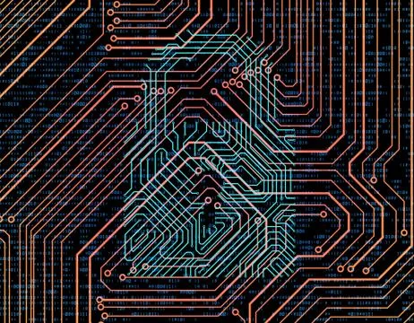 Electronic technology network data, locks, smart circuit boards Stock Illustration