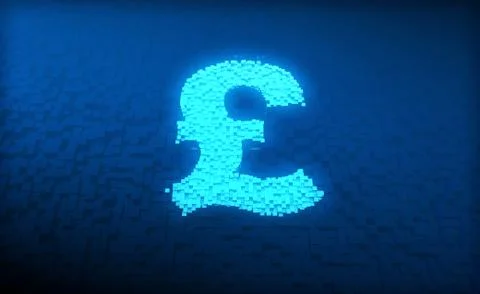 Electronic Technology, Pound Sterling, Information Combination and Interaction Illustrazione stock