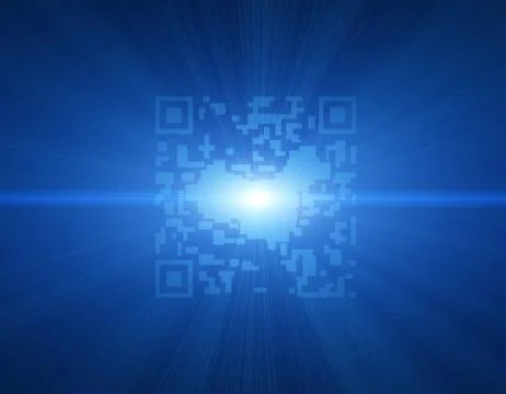 Electronic technology QR code, China map, data transmission イラスト素材